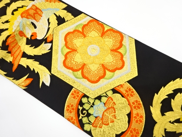 JAPANESE FUKURO OBI / WOVEN FLOWER CREST